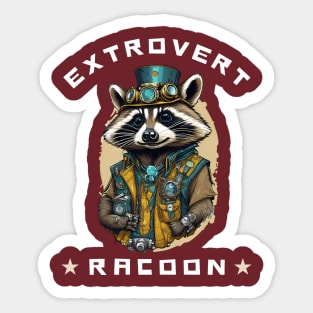 Extrovert Raccoon Streetwear Style Urban Chic Illustration Sticker